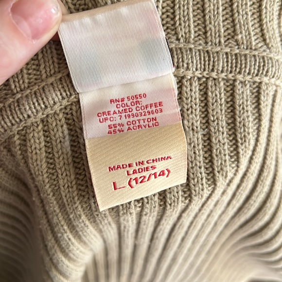 Youth size L Vintage rib-knit button down hooded cardigan - Picture 10 of 10